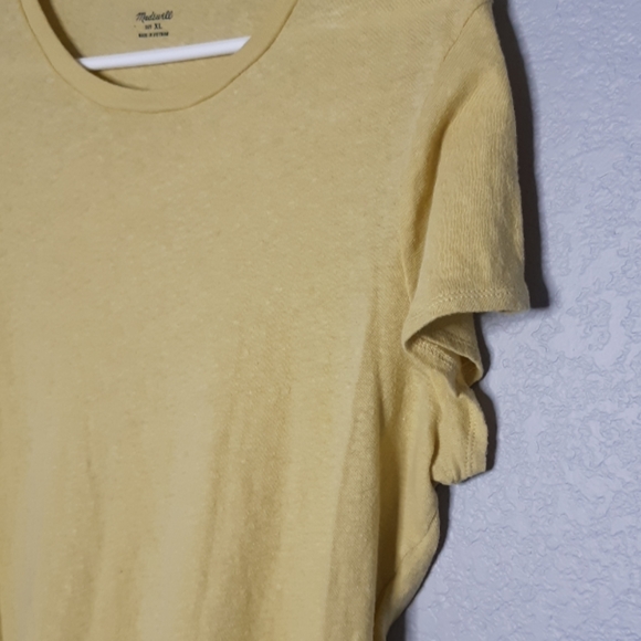Madewell Chartreuse Yellow Low Fi Tee Shirt - Picture 3 of 8